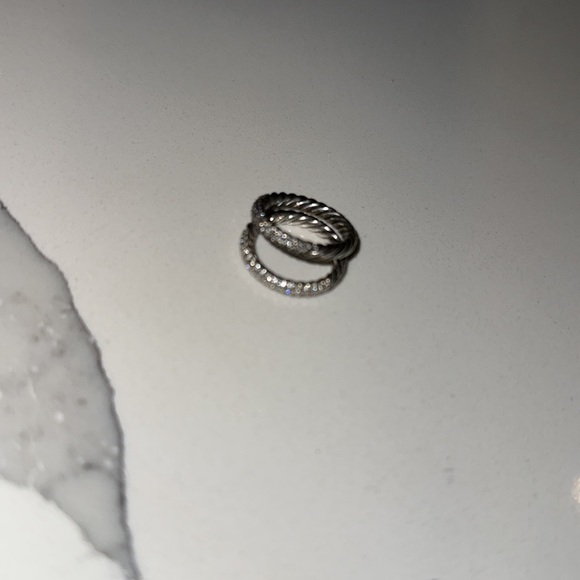Stunning David Yurman Stackable Pave Rings Sz 5.5 - Picture 5 of 5